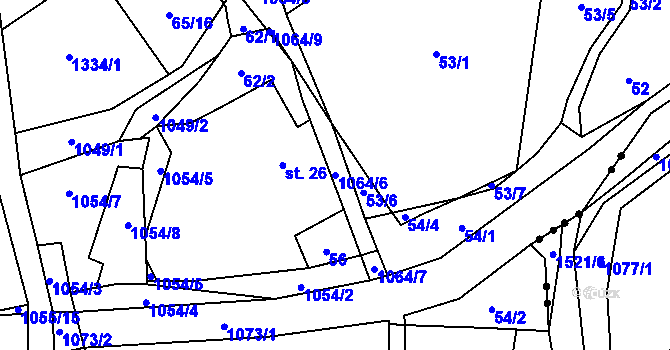 Parcela st. 1064/6 v KÚ Bezděkov u Třemešného, Katastrální mapa