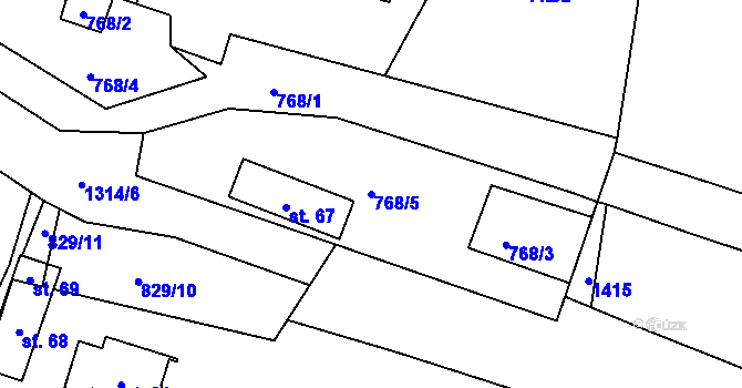 Parcela st. 768/5 v KÚ Dubec, Katastrální mapa