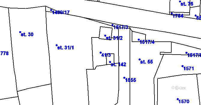 Parcela st. 41/3 v KÚ Třemešné, Katastrální mapa