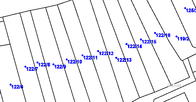 Parcela st. 122/12 v KÚ Třemešné, Katastrální mapa