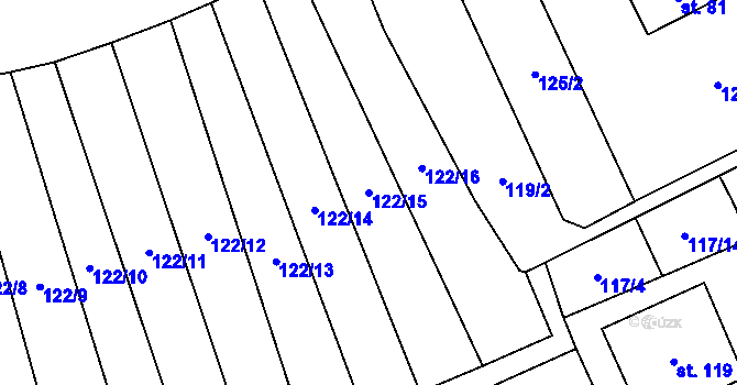 Parcela st. 122/15 v KÚ Třemešné, Katastrální mapa