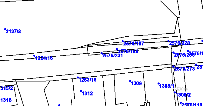 Parcela st. 2576/231 v KÚ Třemošná, Katastrální mapa