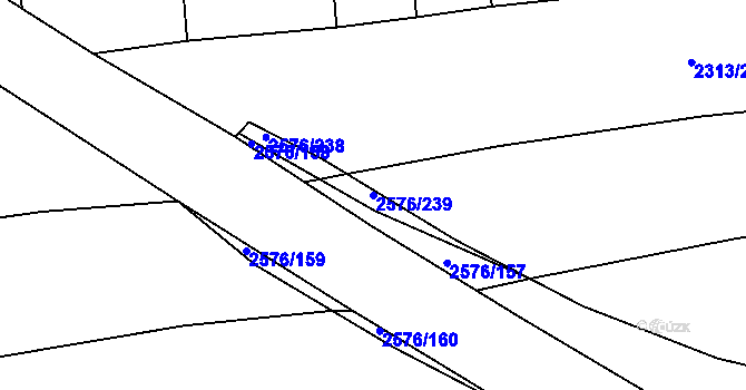 Parcela st. 2576/239 v KÚ Třemošná, Katastrální mapa