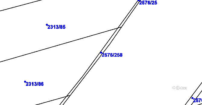 Parcela st. 2576/258 v KÚ Třemošná, Katastrální mapa
