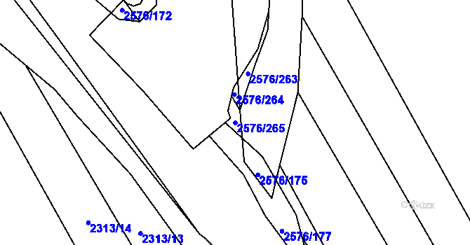 Parcela st. 2576/265 v KÚ Třemošná, Katastrální mapa