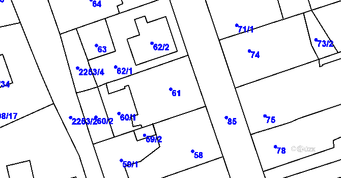 Parcela st. 61 v KÚ Třemošná, Katastrální mapa