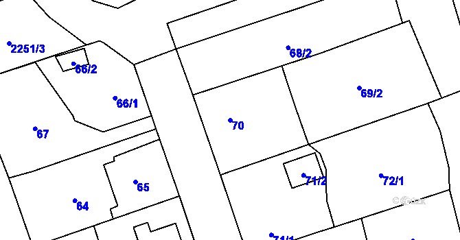 Parcela st. 70 v KÚ Třemošná, Katastrální mapa