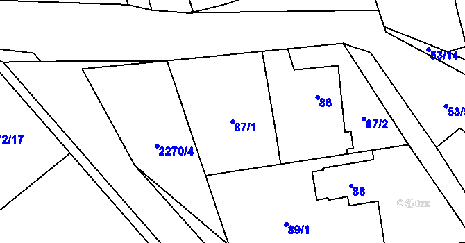 Parcela st. 87/1 v KÚ Třemošná, Katastrální mapa