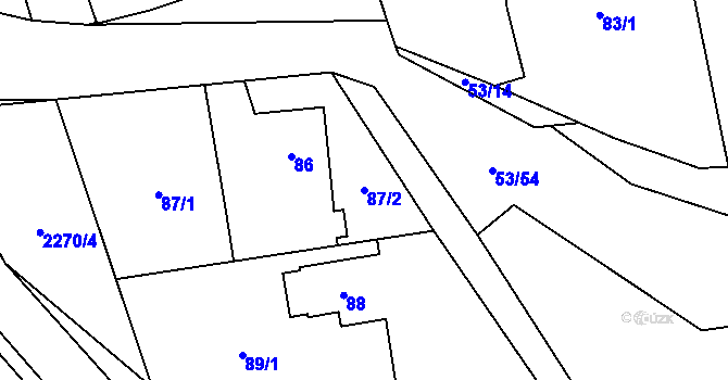 Parcela st. 87/2 v KÚ Třemošná, Katastrální mapa