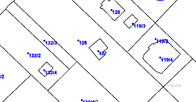 Parcela st. 127 v KÚ Třemošná, Katastrální mapa