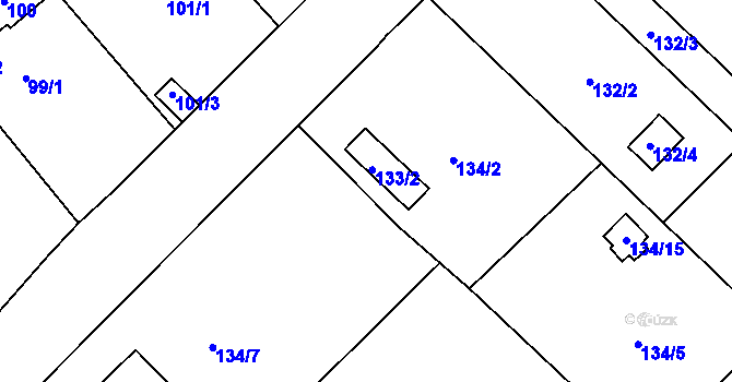 Parcela st. 134/13 v KÚ Třemošná, Katastrální mapa