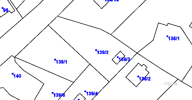 Parcela st. 139/2 v KÚ Třemošná, Katastrální mapa