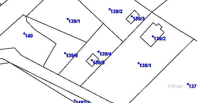 Parcela st. 139/4 v KÚ Třemošná, Katastrální mapa
