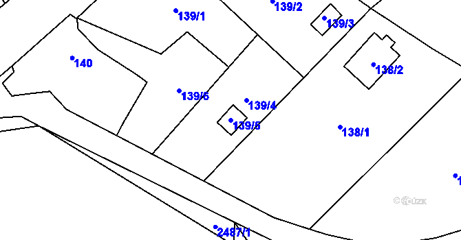 Parcela st. 139/5 v KÚ Třemošná, Katastrální mapa