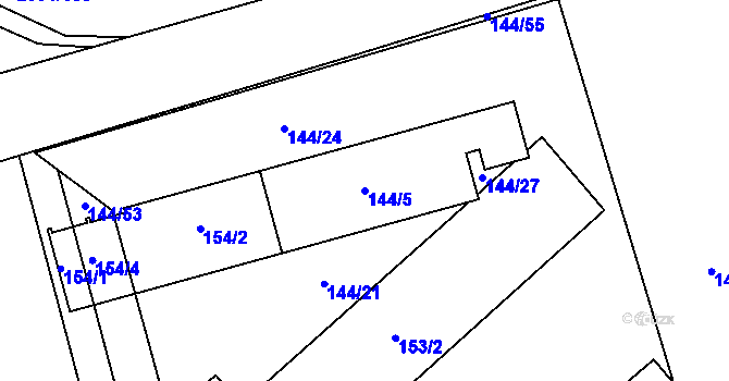 Parcela st. 144/5 v KÚ Třemošná, Katastrální mapa