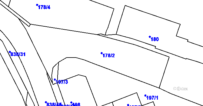 Parcela st. 178/2 v KÚ Třemošná, Katastrální mapa
