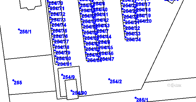 Parcela st. 254/46 v KÚ Třemošná, Katastrální mapa