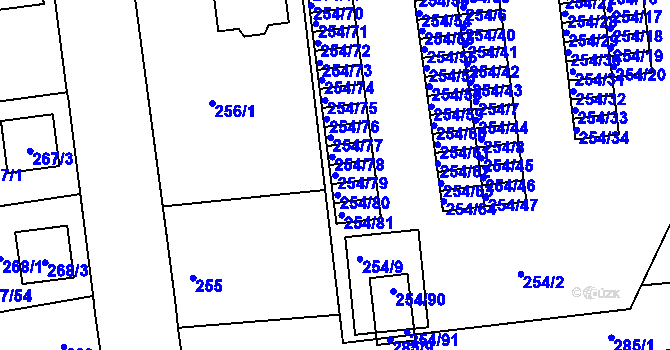 Parcela st. 254/79 v KÚ Třemošná, Katastrální mapa