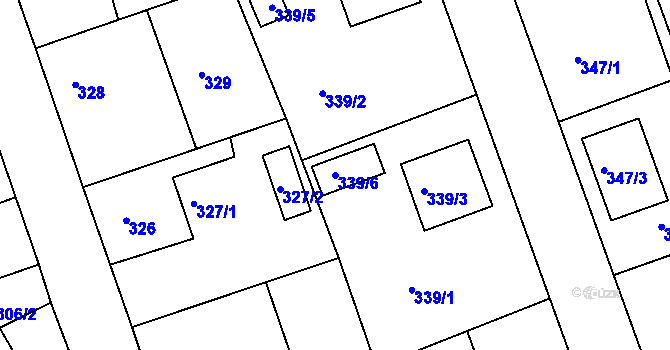 Parcela st. 339/6 v KÚ Třemošná, Katastrální mapa