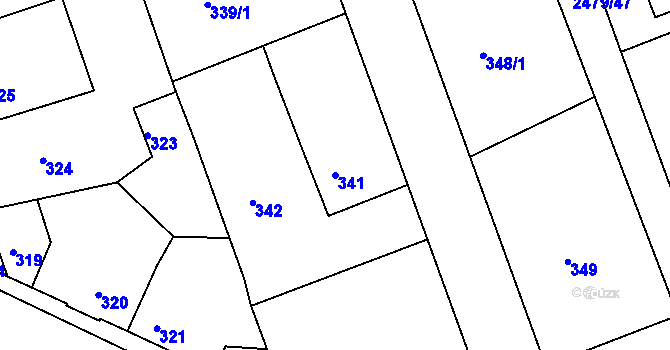 Parcela st. 341 v KÚ Třemošná, Katastrální mapa
