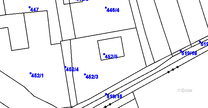 Parcela st. 452/5 v KÚ Třemošná, Katastrální mapa