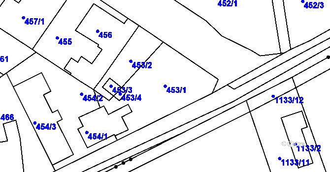 Parcela st. 453/1 v KÚ Třemošná, Katastrální mapa