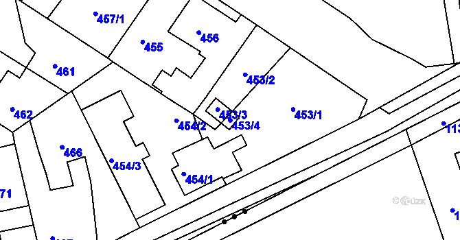 Parcela st. 453/4 v KÚ Třemošná, Katastrální mapa