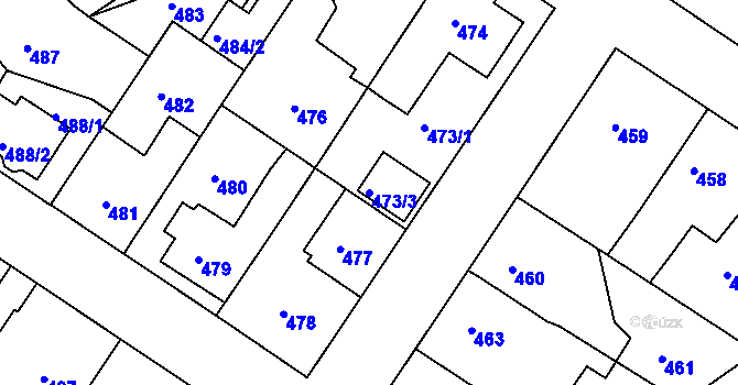 Parcela st. 473/3 v KÚ Třemošná, Katastrální mapa