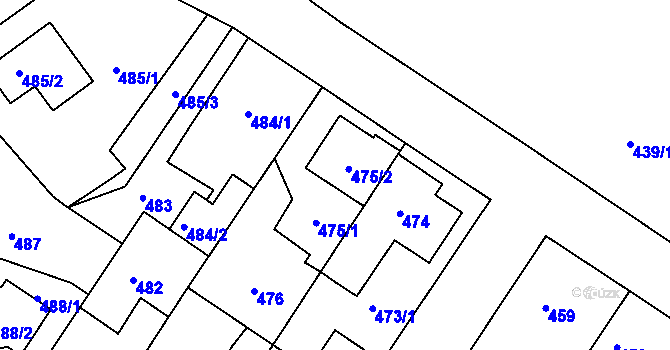 Parcela st. 475 v KÚ Třemošná, Katastrální mapa