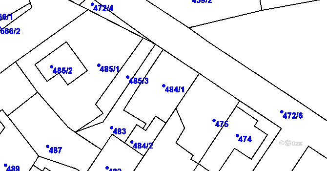 Parcela st. 484/1 v KÚ Třemošná, Katastrální mapa