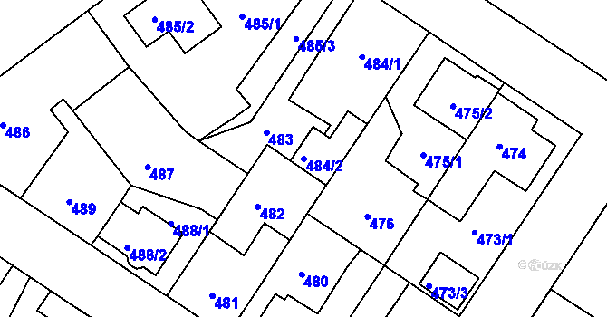 Parcela st. 484/2 v KÚ Třemošná, Katastrální mapa