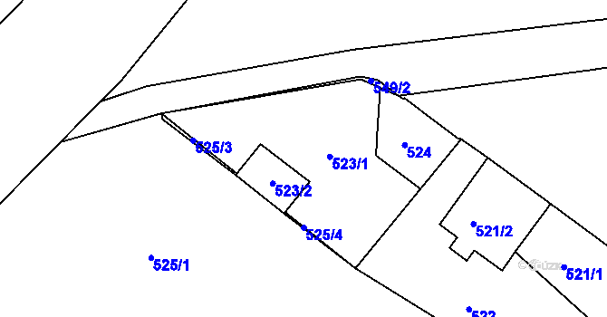 Parcela st. 523 v KÚ Třemošná, Katastrální mapa