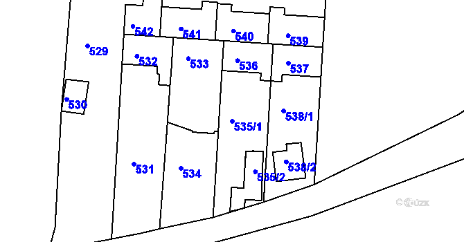 Parcela st. 535/1 v KÚ Třemošná, Katastrální mapa