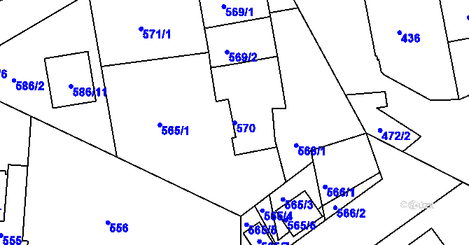 Parcela st. 570 v KÚ Třemošná, Katastrální mapa