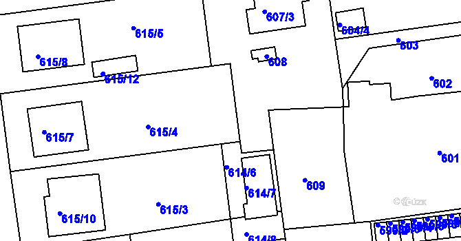 Parcela st. 614/5 v KÚ Třemošná, Katastrální mapa