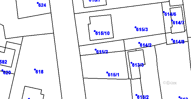 Parcela st. 615/2 v KÚ Třemošná, Katastrální mapa