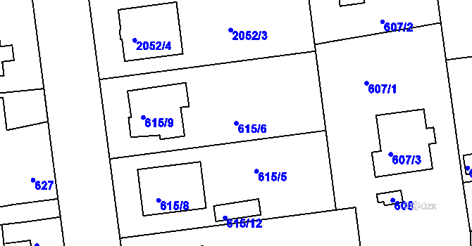 Parcela st. 615/6 v KÚ Třemošná, Katastrální mapa