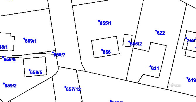 Parcela st. 656 v KÚ Třemošná, Katastrální mapa