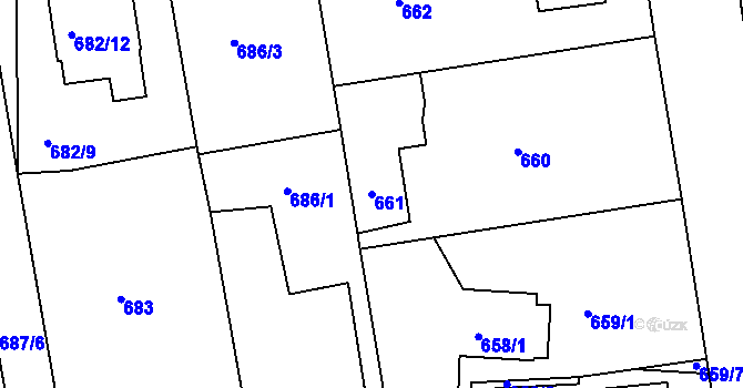 Parcela st. 661 v KÚ Třemošná, Katastrální mapa