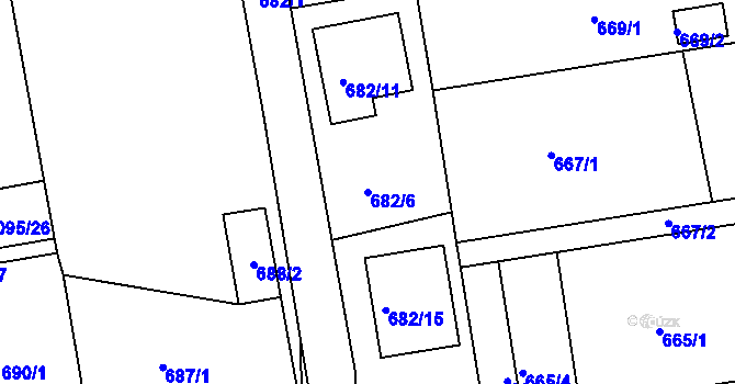 Parcela st. 682/6 v KÚ Třemošná, Katastrální mapa