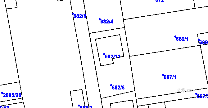 Parcela st. 682/11 v KÚ Třemošná, Katastrální mapa