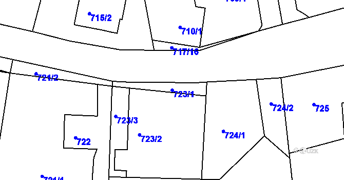 Parcela st. 723/1 v KÚ Třemošná, Katastrální mapa