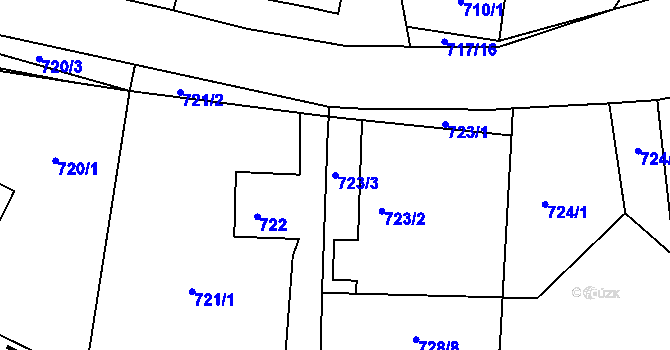 Parcela st. 723/3 v KÚ Třemošná, Katastrální mapa