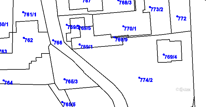 Parcela st. 769/3 v KÚ Třemošná, Katastrální mapa