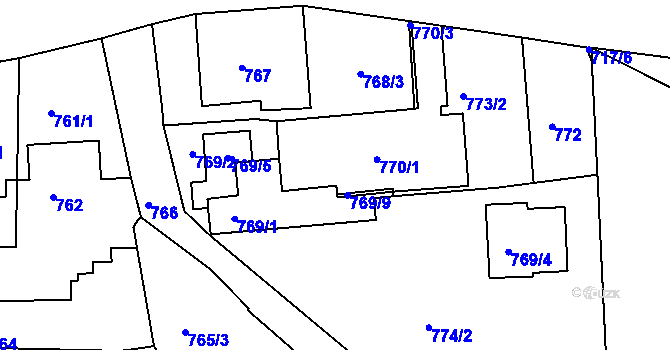 Parcela st. 770 v KÚ Třemošná, Katastrální mapa