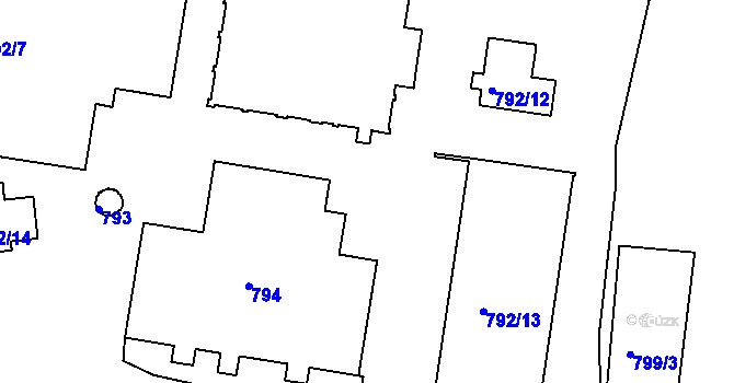 Parcela st. 792/2 v KÚ Třemošná, Katastrální mapa