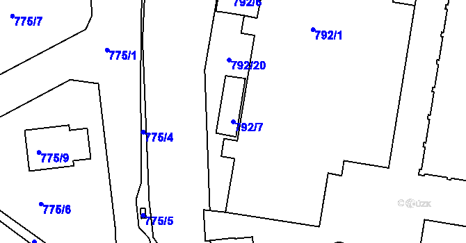Parcela st. 792/7 v KÚ Třemošná, Katastrální mapa