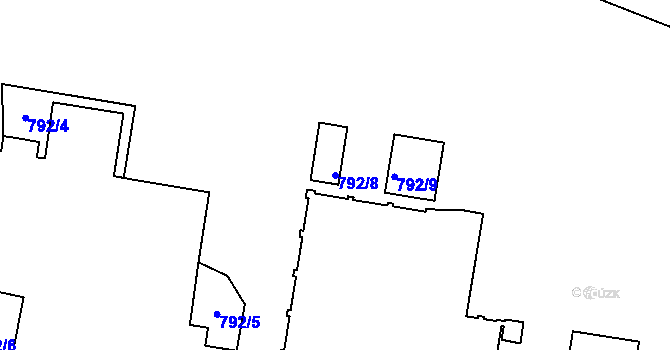 Parcela st. 792/8 v KÚ Třemošná, Katastrální mapa