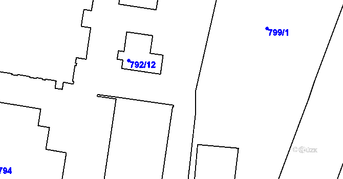 Parcela st. 792/17 v KÚ Třemošná, Katastrální mapa