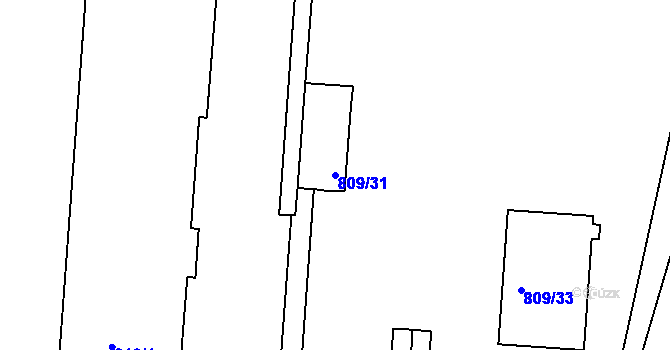 Parcela st. 809/31 v KÚ Třemošná, Katastrální mapa